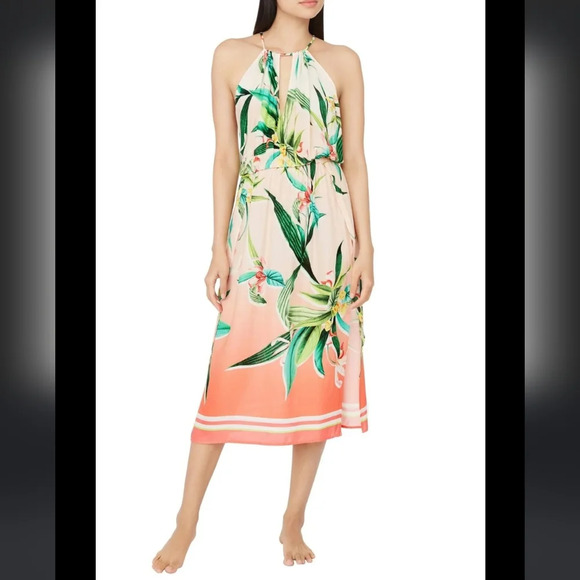 Trina Turk,  Costa De Prata Tropical Swimsuit Cover-Up Dress, Multi, Size‎ Small - Picture 1 of 11